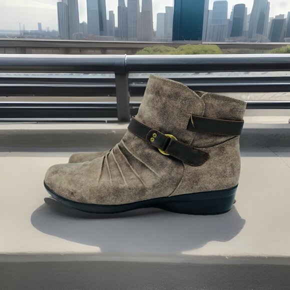 Natural Soul Boots Womens Size 9 M Brown Coltrane Ankle Booties Creased Zipper - Picture 2 of 11